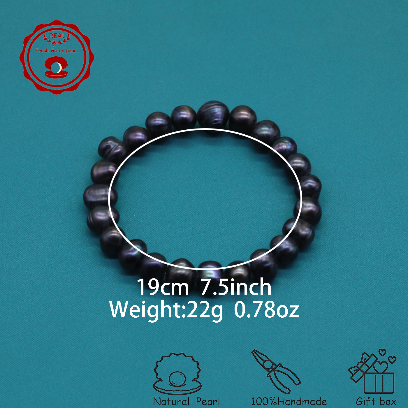 An elegant natural freshwater pearl bracelet 100% handmade black purple natural freshwater Pearl bracelet suitable for everyday wear party wear, ideal Valentine's Day gift【NK-SL2501Purple-01】