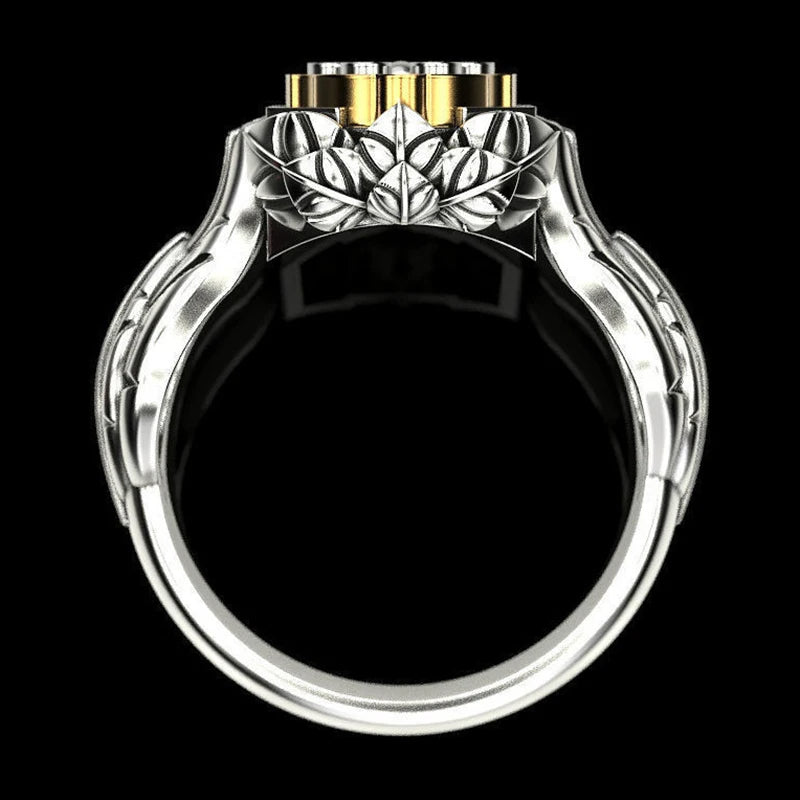 multi bullet unisex ring with gold overlay