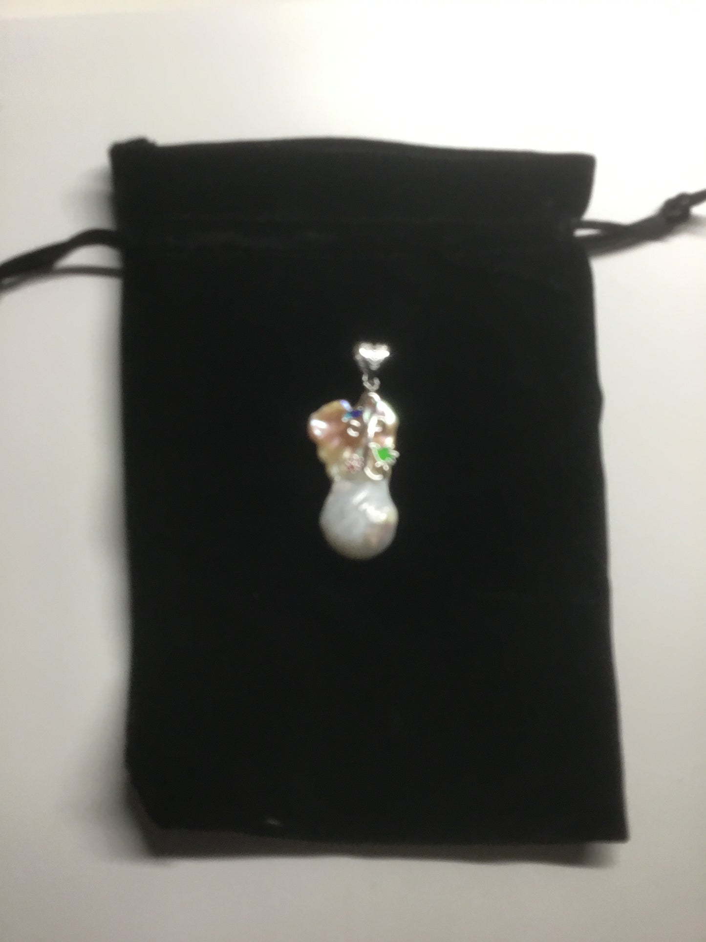 925 rose white freshwater pendant scroll flower designer