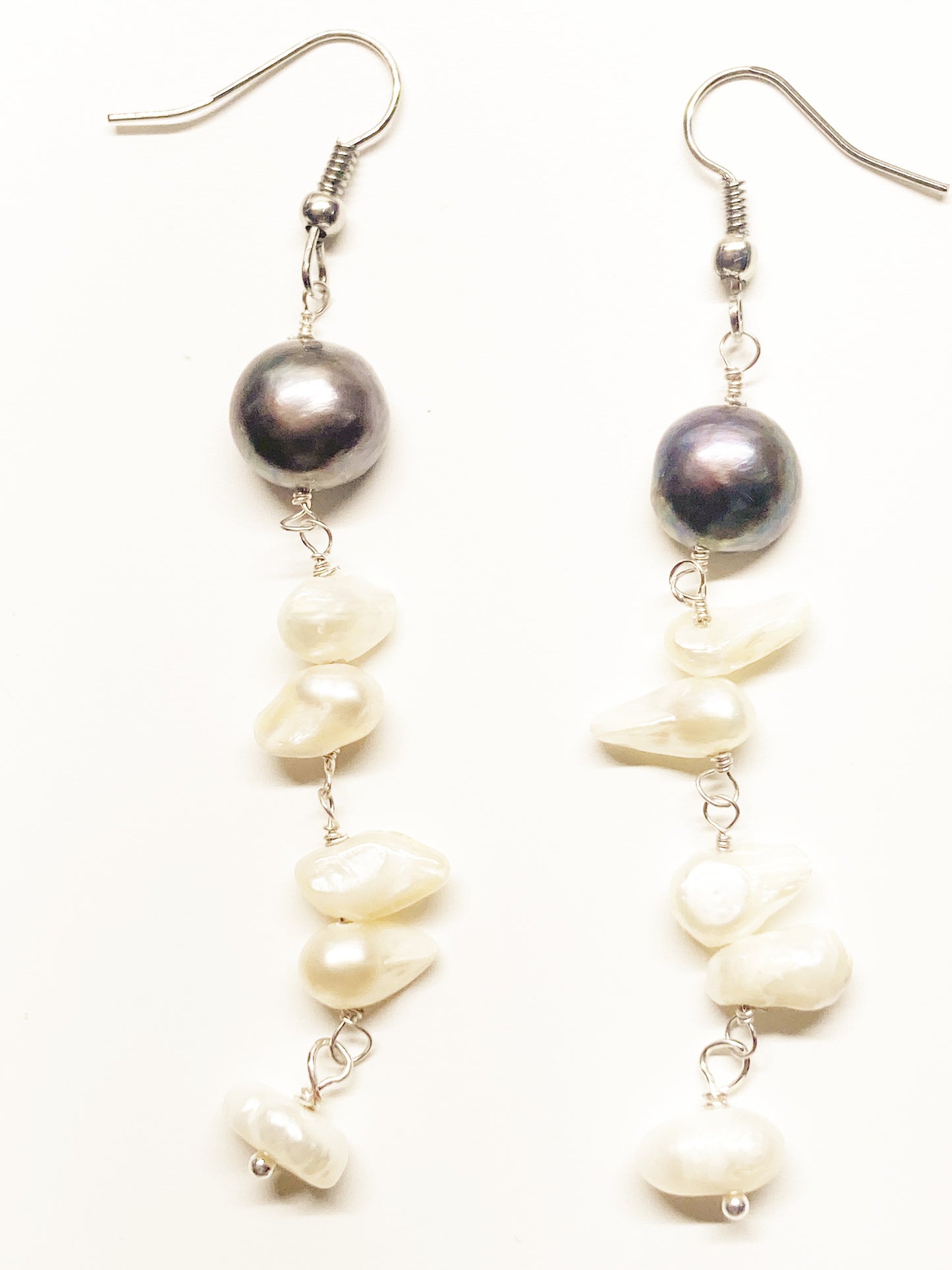 XL-2412PURPLE-07 FRESHWATER PEARL NECKLACE AND EARRING SET