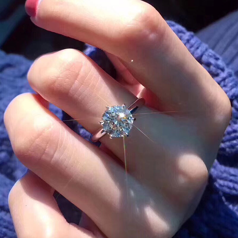 Hot selling ladies engagement ring 925 with moissanite certified stone - Providence silver gold jewelry usa