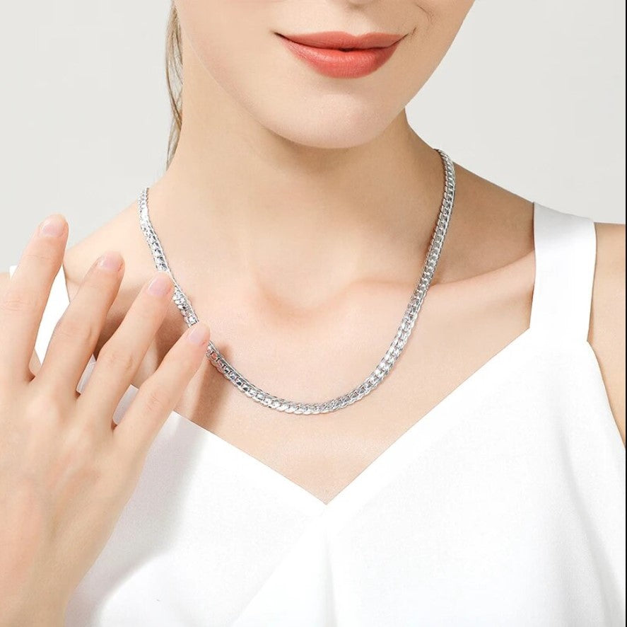 6 mm Sterling Silver 925 sideways chains unisex - Providence silver gold jewelry usa