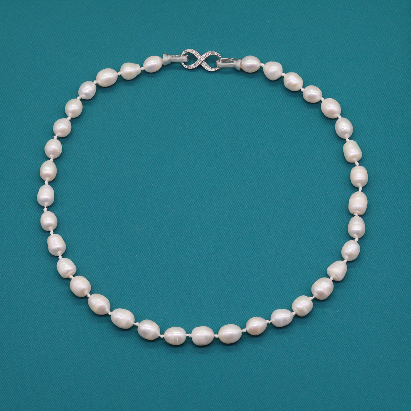 Luxury 17.3inch long white Natural Freshwater Pearl Necklace Exquisite 100% handmade 9mm freshwater pearl necklace, the choice for Christmas and Valentine's Day gifts, suitable for everyday, wedding and birthday parties