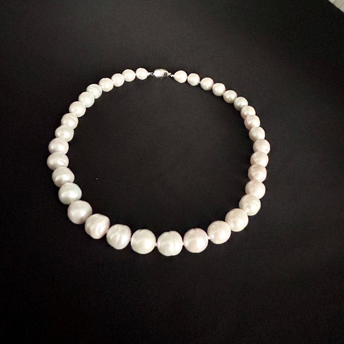 Elegant freshwater pearl necklace S925 silver, Baroque round pearls, vintage luxury, fashion accessories, June Birthstone, the perfect gift for everyday parties, Valentine's Day and Mother's Day, four seasons jewelry