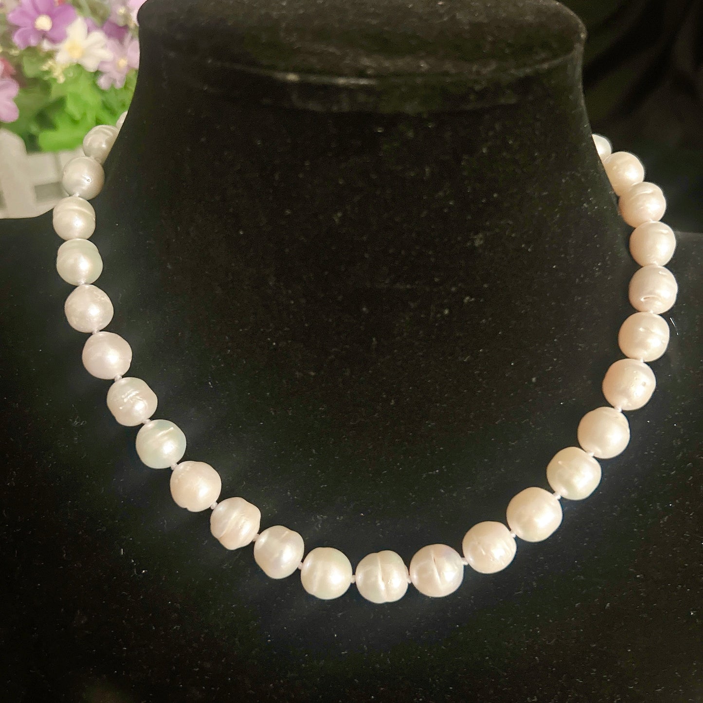 Elegant freshwater pearl necklace S925 silver, Baroque round pearls, vintage luxury, fashion accessories, June Birthstone, the perfect gift for everyday parties, Valentine's Day and Mother's Day, four seasons jewelry