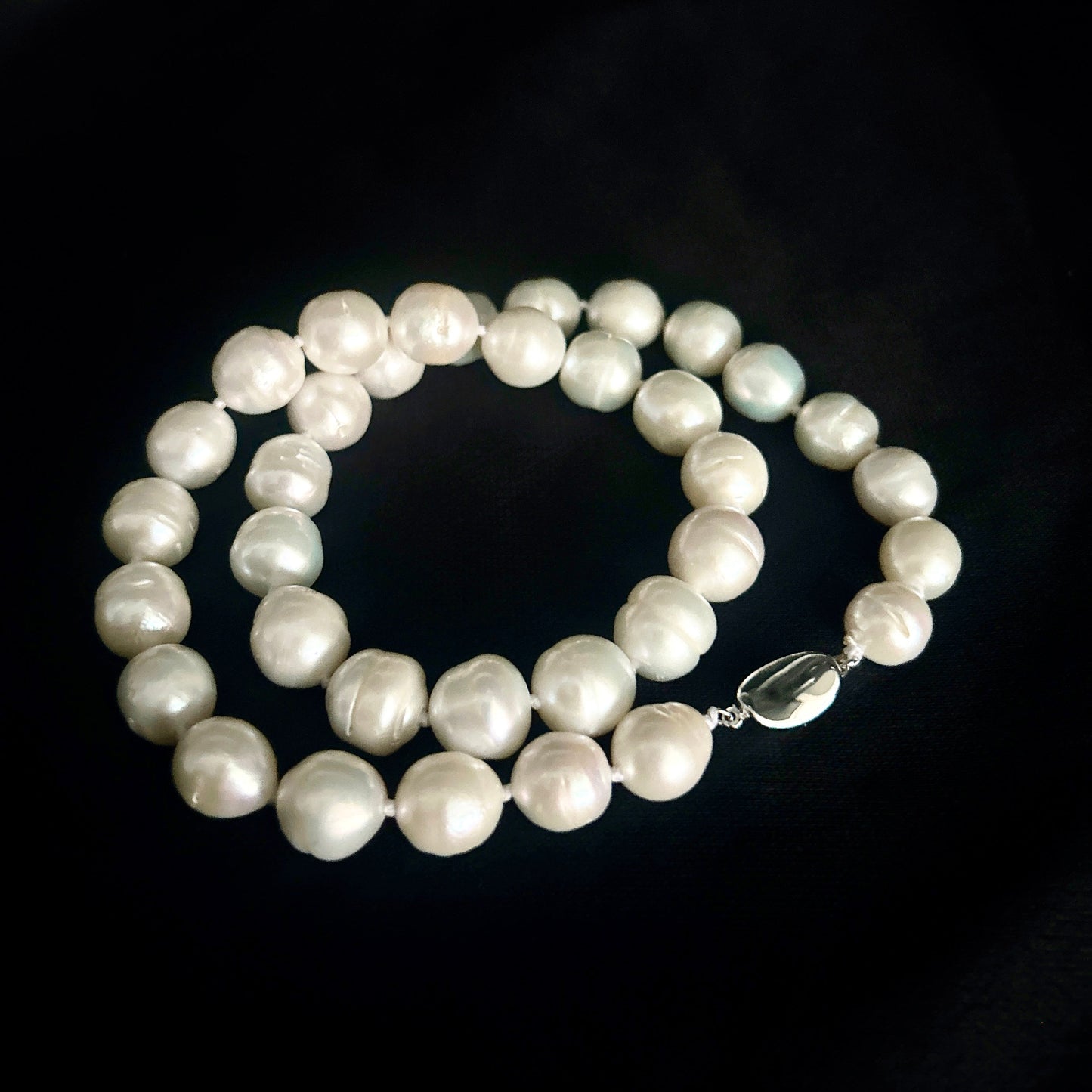 Elegant freshwater pearl necklace S925 silver, Baroque round pearls, vintage luxury, fashion accessories, June Birthstone, the perfect gift for everyday parties, Valentine's Day and Mother's Day, four seasons jewelry