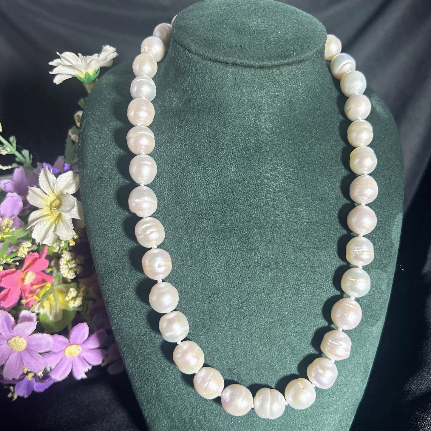 Elegant freshwater pearl necklace S925 silver, Baroque round pearls, vintage luxury, fashion accessories, June Birthstone, the perfect gift for everyday parties, Valentine's Day and Mother's Day, four seasons jewelry