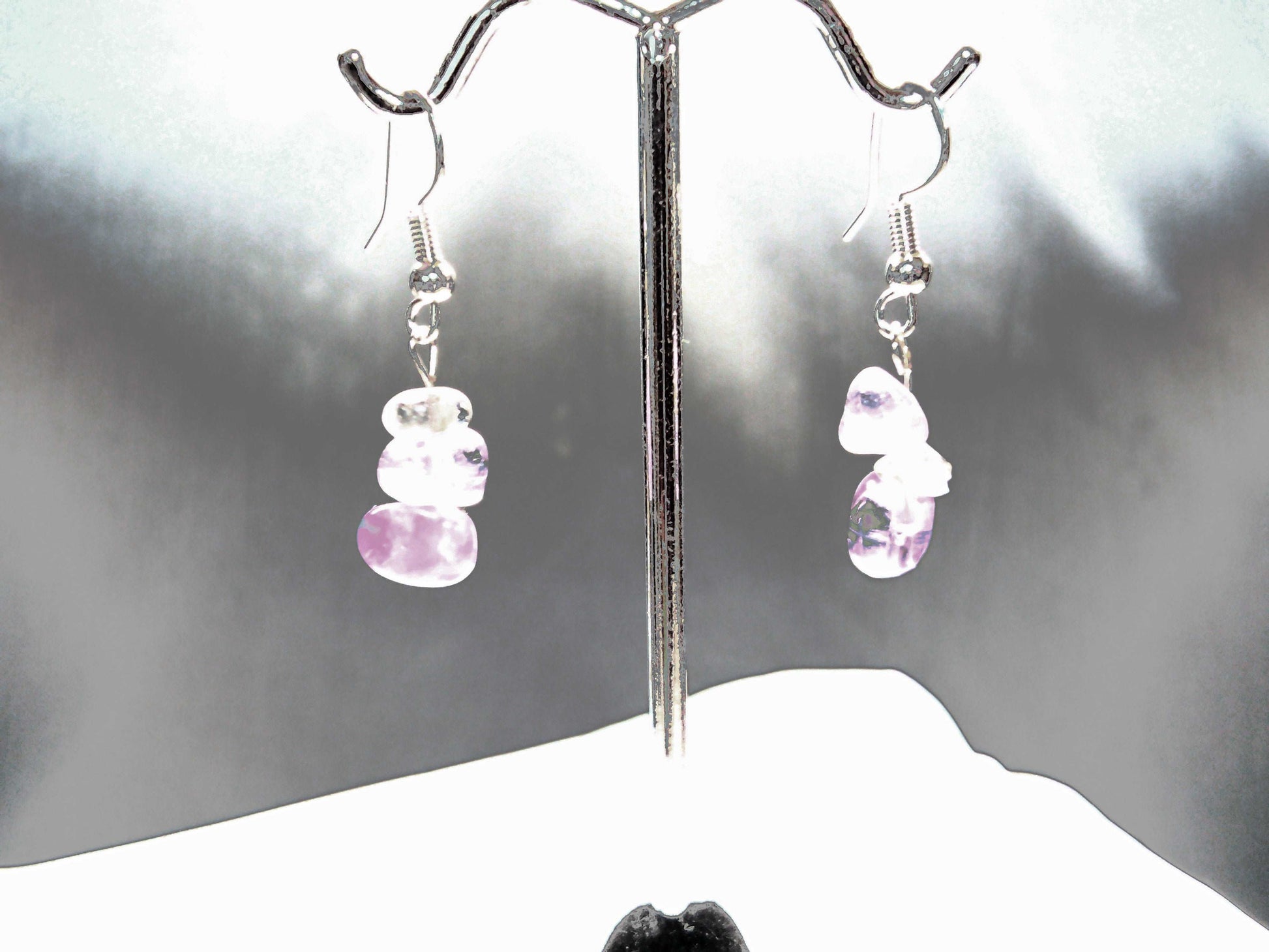 Gemstone  Chip earrings in .925 sterling silver - Providence silver gold jewelry usa