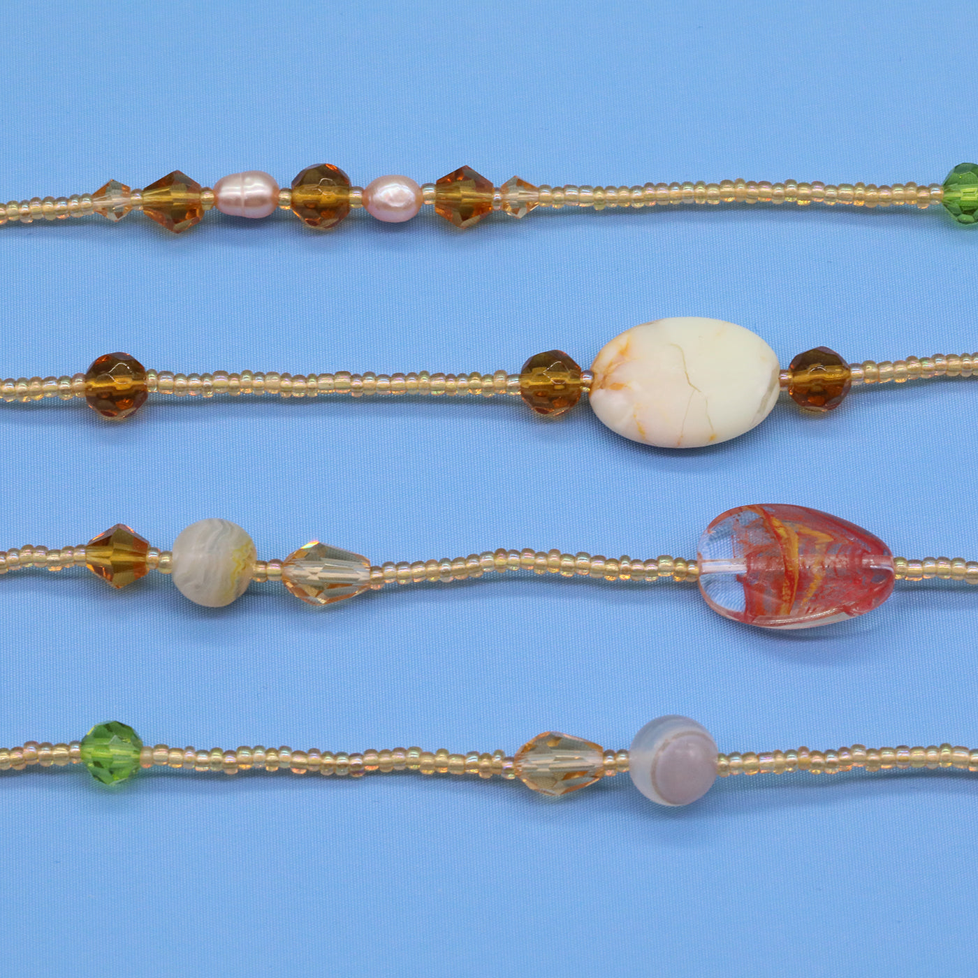 Bohemian style 51.2inch long Yellow stone with Freshwater Pearl Long necklace Handmade elegant long necklace ideal for Christmas and Valentine's Day gifts, suitable for everyday[XL-2412golden-01]