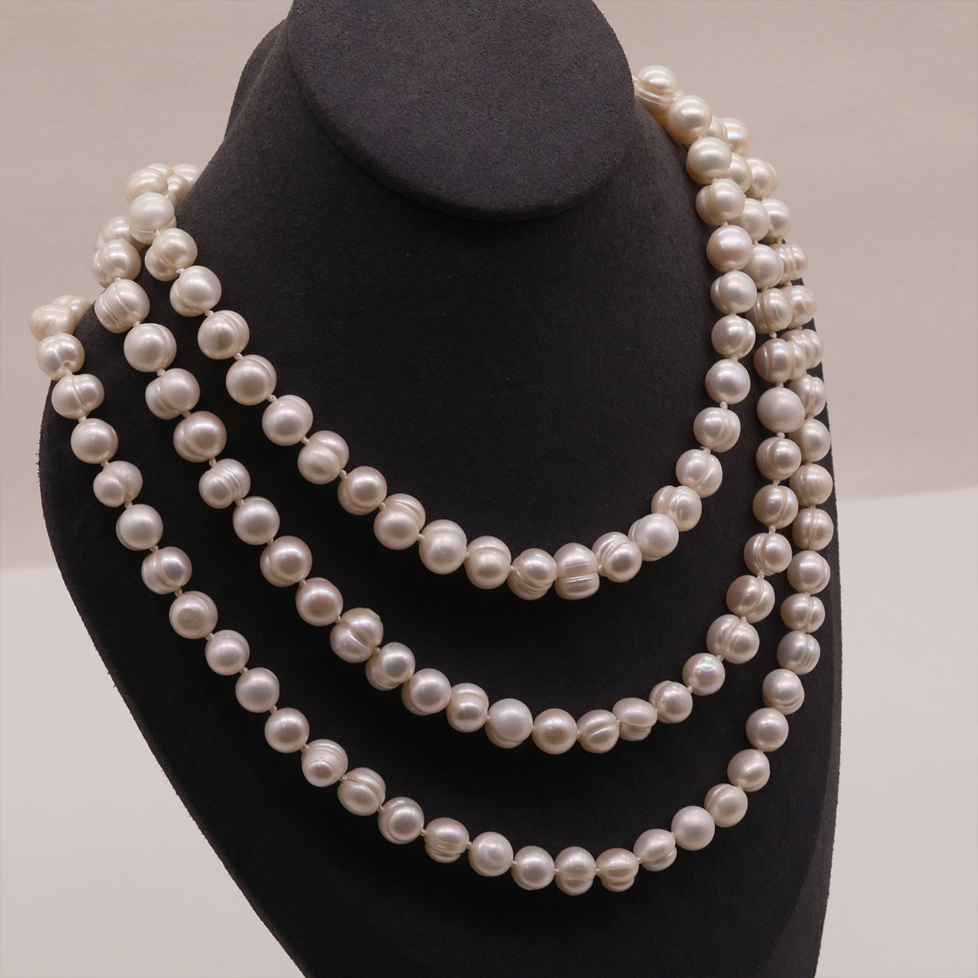 Palace style 55.1inch long white natural pearl necklace, 9-10mm real white freshwater pearl, freshwater pearl sweater chain, suitable for parties and banquets, ideal Valentine's Day gift【XL-2501White-05】