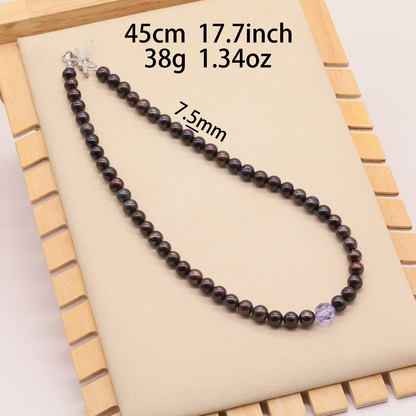 17inch Vintage 8mm Brown Fresh Water Pearls With 10mm Alexandrite Austria AAA++Crystal And Cubic Zircon Clasps Necklaces[XL-2501GOLden-02]