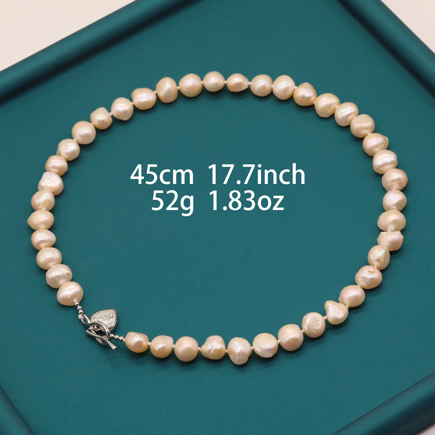 Exquisite Natural Baroque Pearl Freshwater Pearl Necklace 100% handmade irregular Baroque pink Freshwater Pearl necklace with Figure 8 love pendant buckle attached gift box suitable for everyday, birthday, adult gifts and Valentine's Day[XL-2501Pink-01]