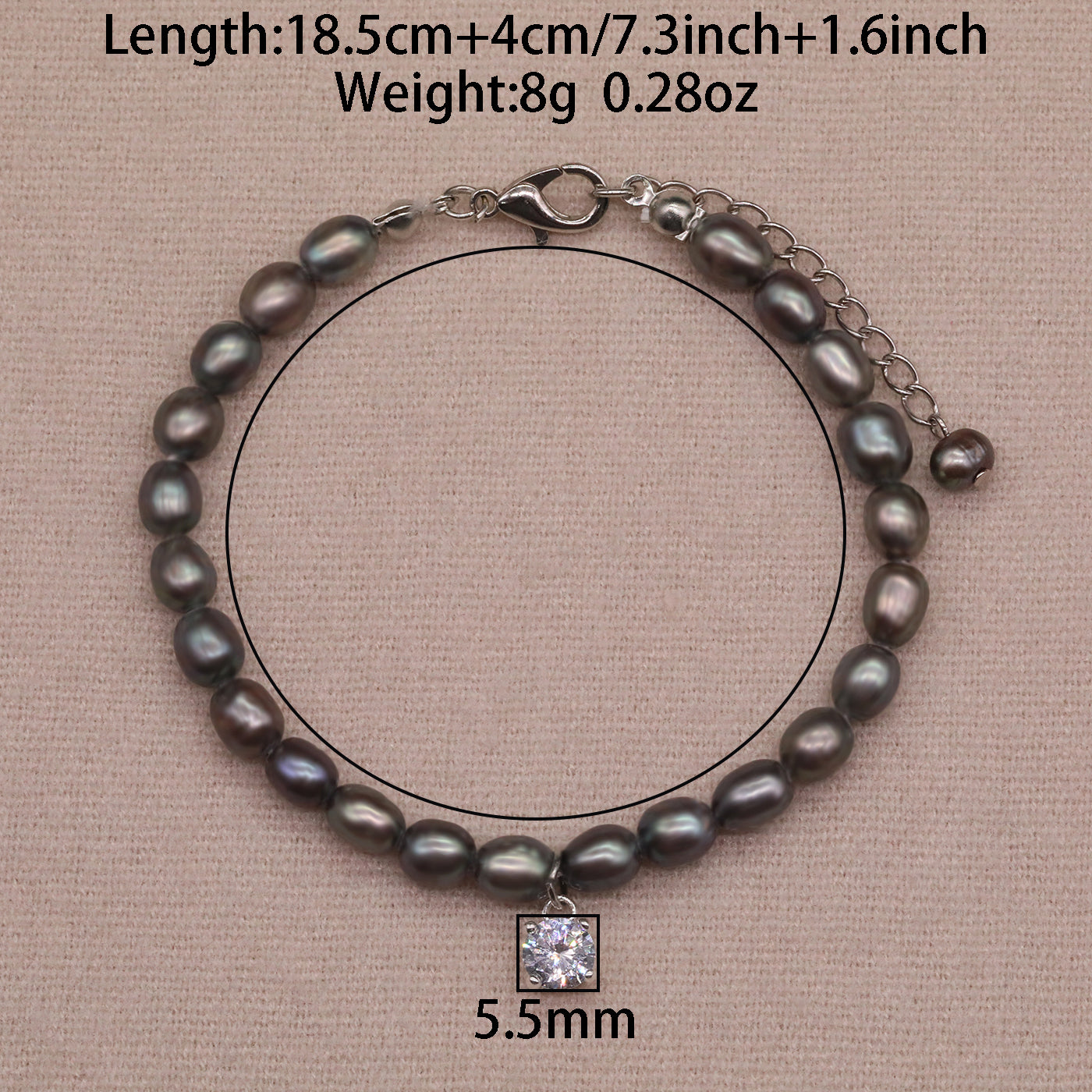 Exquisite Fresh Water Pearl with Zircon Necklace Earrings Bracelet Anklet Four piece Set  ideal for Christmas, Valentine's Day and Thanksgiving gifts, suitable for everyday, wedding and birthday[NK-XL2501-silver-01]