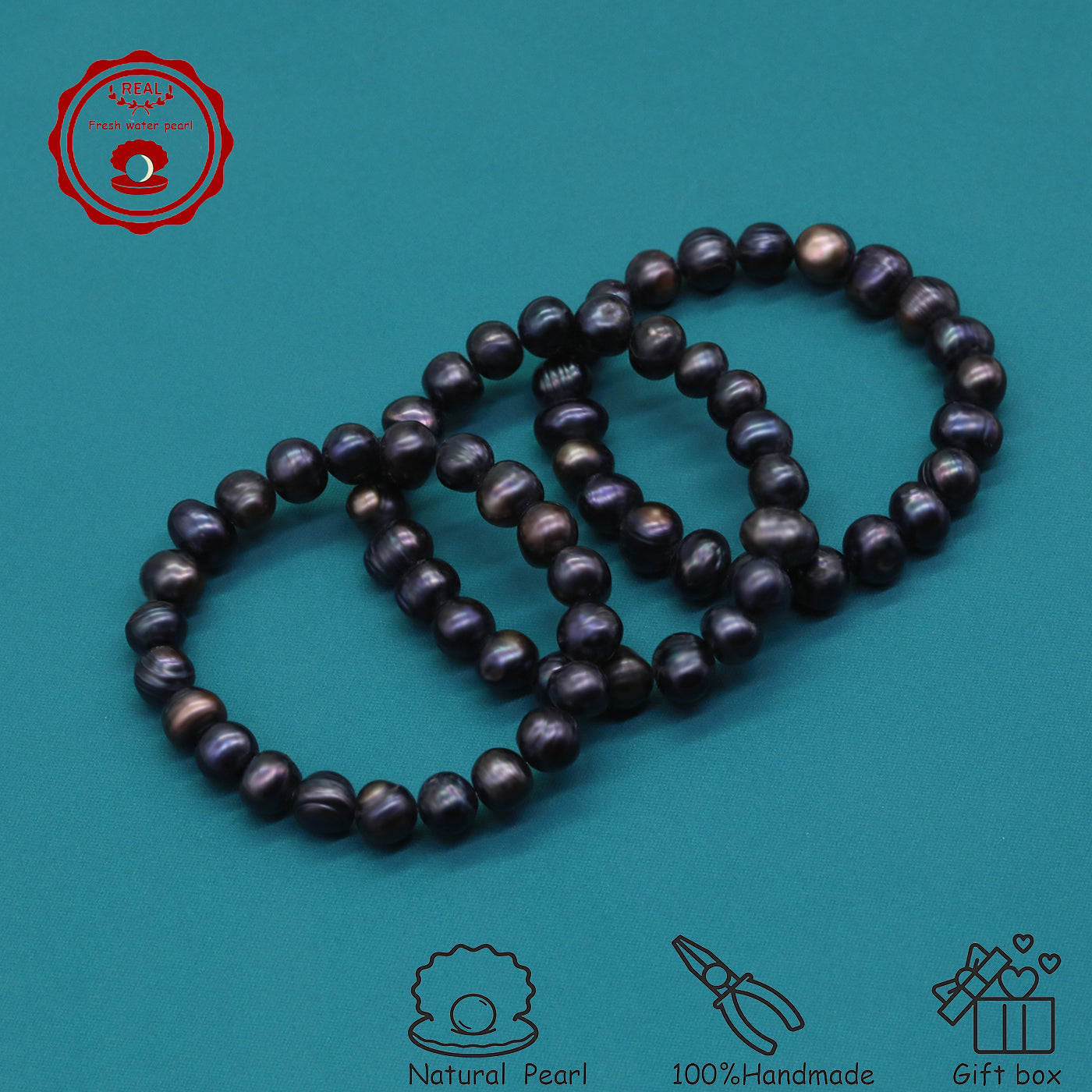 An elegant natural freshwater pearl bracelet 100% handmade black purple natural freshwater Pearl bracelet suitable for everyday wear party wear, ideal  Valentine's Day gift【NK-SL2501Purple-01】