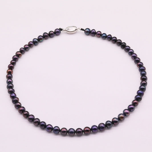 Delicate 6-7mm Freshwater pearl necklace, unique Christmas, Valentine's Day and Thanksgiving gifts, suitable for everyday, wedding and birthday parties to wear freshwater pearl necklace jewelry[NK-XL2501-Purple-01]