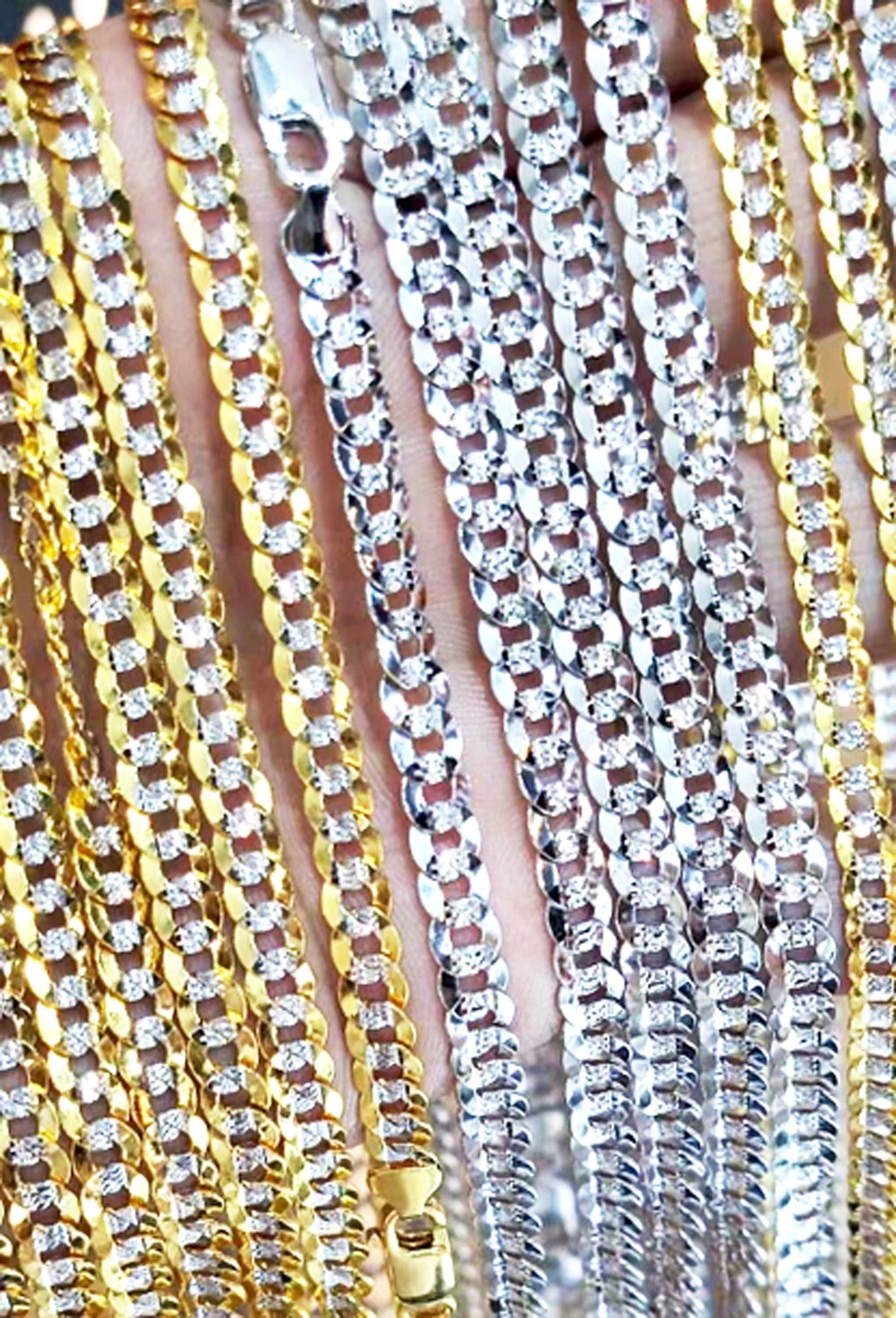 Diamond Cut Cuban Chain Necklace 4.8 mm - Providence silver gold jewelry usa