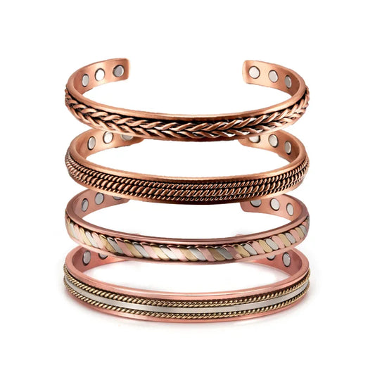 Twisted Pure Copper Magnetic Bracelet Benefits Adjustable Cuff Bangles for Men Women Anthritis Pain Relief Health Energy Jewelry