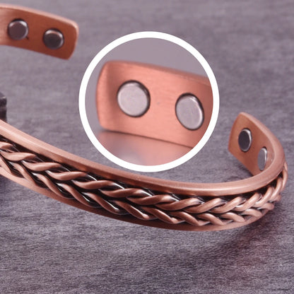 Twisted Pure Copper Magnetic Bracelet Benefits Adjustable Cuff Bangles for Men Women Anthritis Pain Relief Health Energy Jewelry