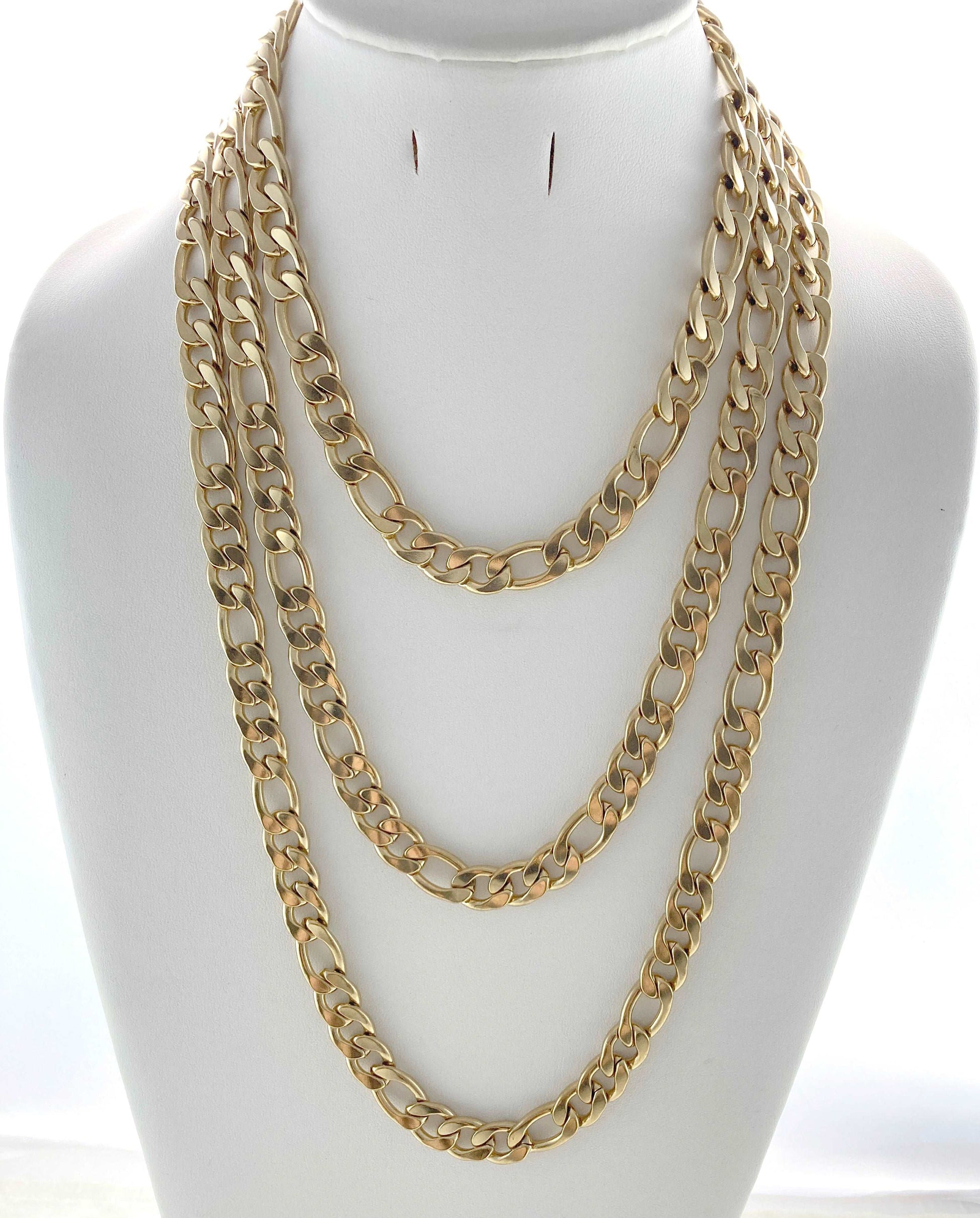 Stainless Steel wide width Neck Chain Unisex in Gold and Silver Finishes - Providence silver gold jewelry usa