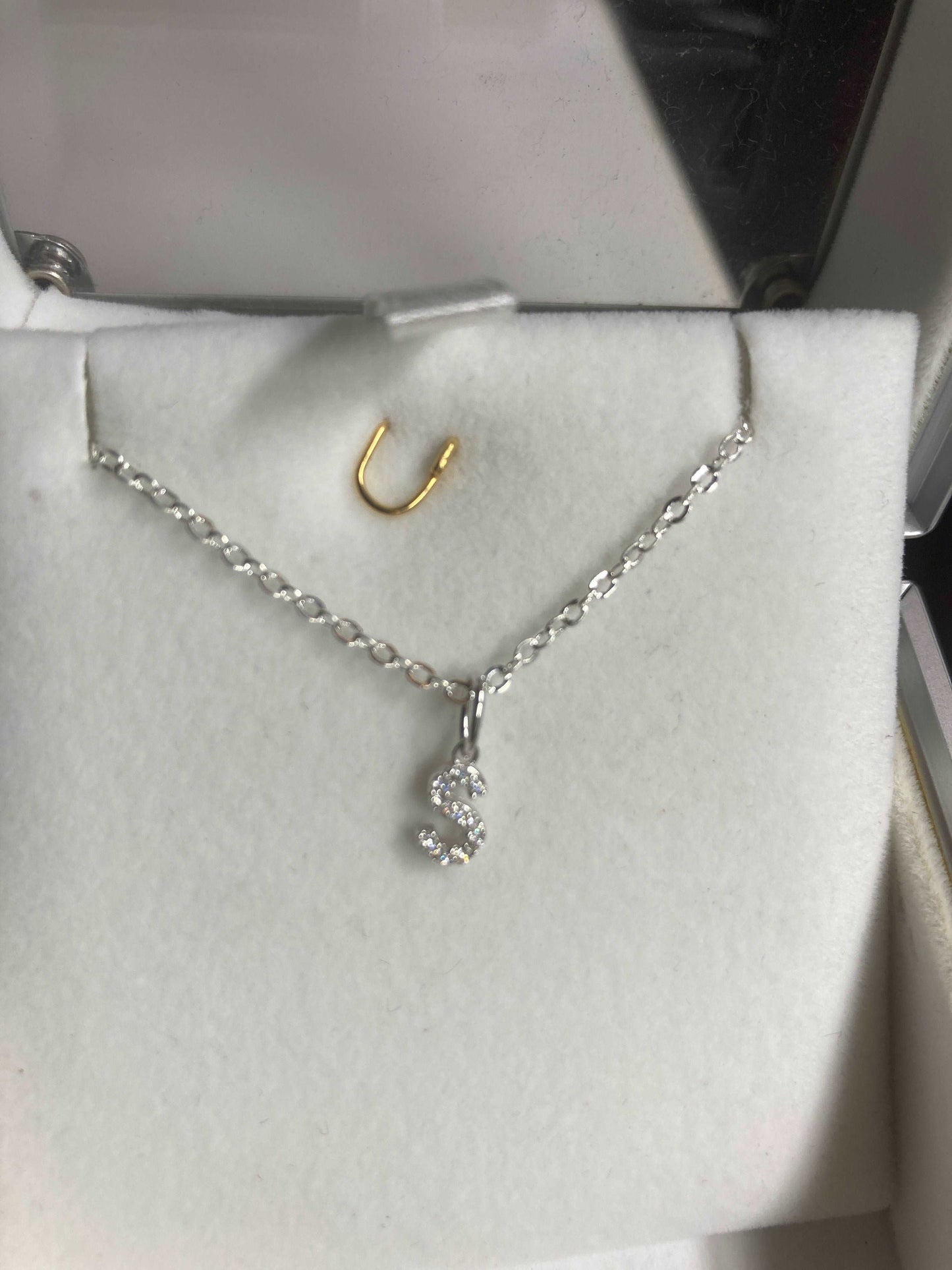 Personalize your Moissanite Initial Pendants in solid Sterling Silver