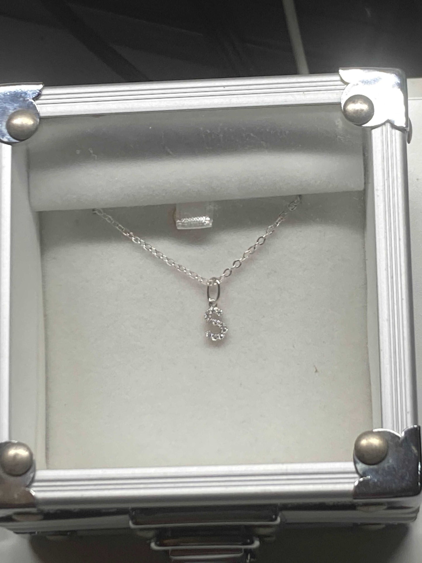 Personalize your Moissanite Initial Pendants in solid Sterling Silver