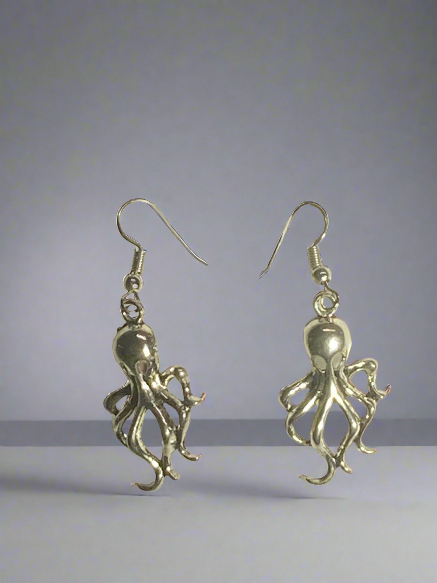 Ocean life earring in silver finish with Fish hook earrings