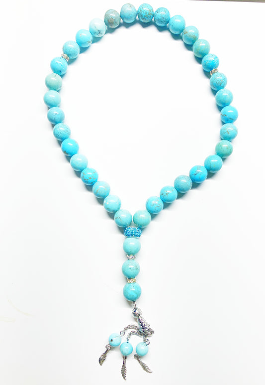 PHK3406- Handcrafted Prayer beads in genune turquoise beads