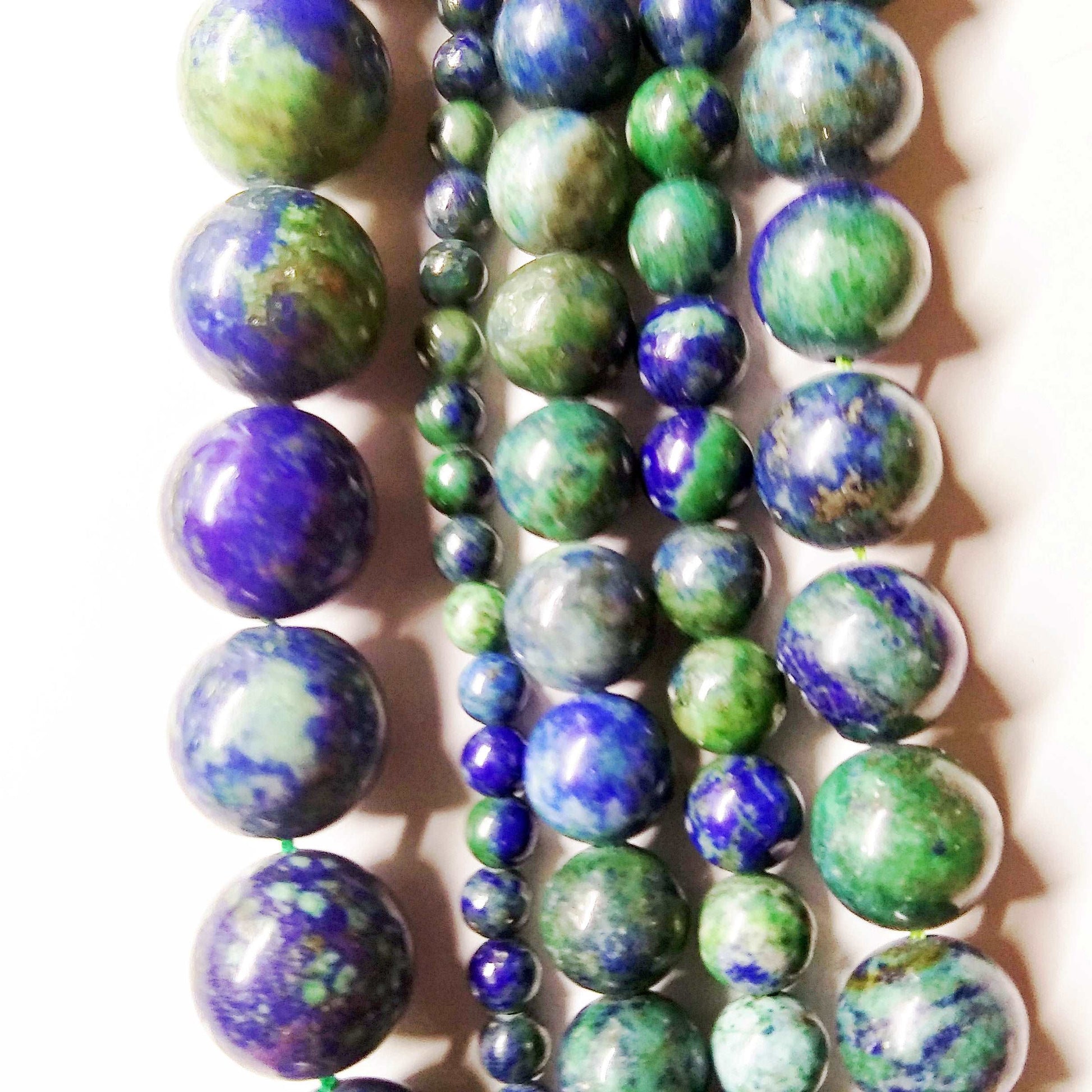 Lapis Chrysocolla gemstone bead - Providence silver gold jewelry usa