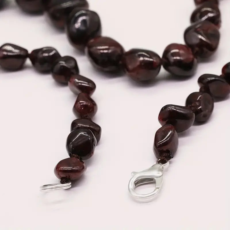 Handcrafted 22" Bohemian Garnet Stone Necklace