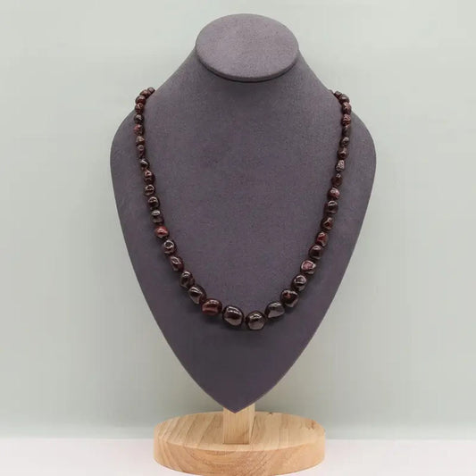 Handcrafted 22" Bohemian Garnet Stone Necklace