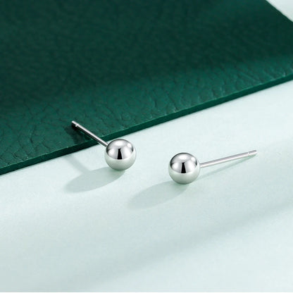 925 Steling Silver Jewelry Ball Stud Earrings For Women Fashion New XY0277