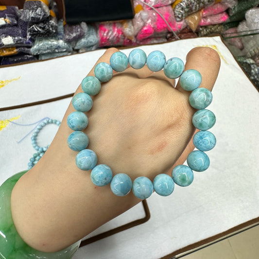 Larimar Stone Bead Bracelet Natural Stone Bracelet Senior Jewelry Female for Gift Wholesale 9mm  bracelets