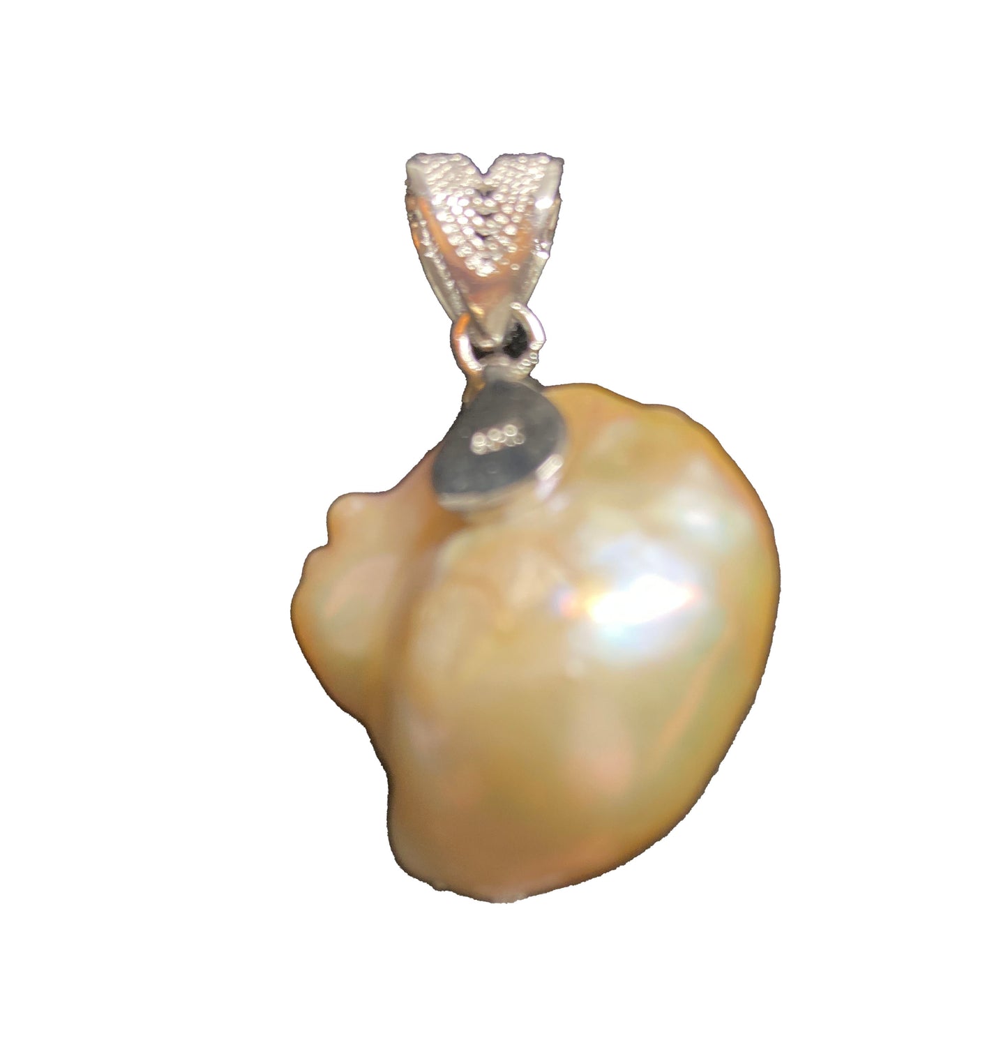 Handcrafted style with Natural Baroque Pearl pendant set in Sterling Silver