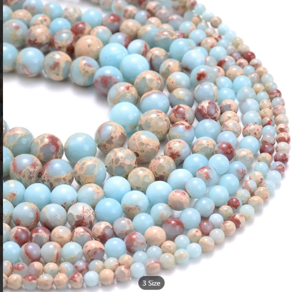 Blue Sea Sediment Jasper Beads