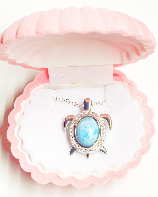 925 sterling silver Larimar Jewelry Sea Turtle Silver High Quality Larimar Pendant