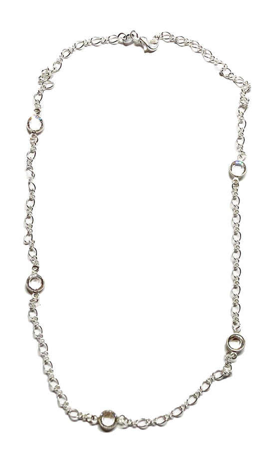 Sterling silver necklace made with Swarovski austrian crystals handcrafted