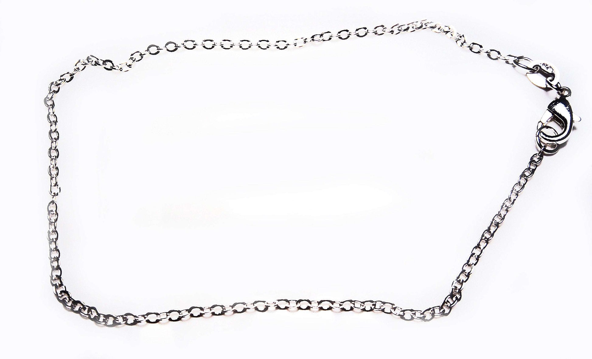 Sterling silver anklet in rolo chain and customizable - Providence silver gold jewelry usa