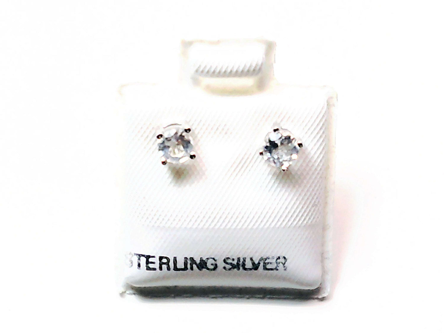 Birthstone genuine stones set in .925 silver stud earring - Providence silver gold jewelry usa