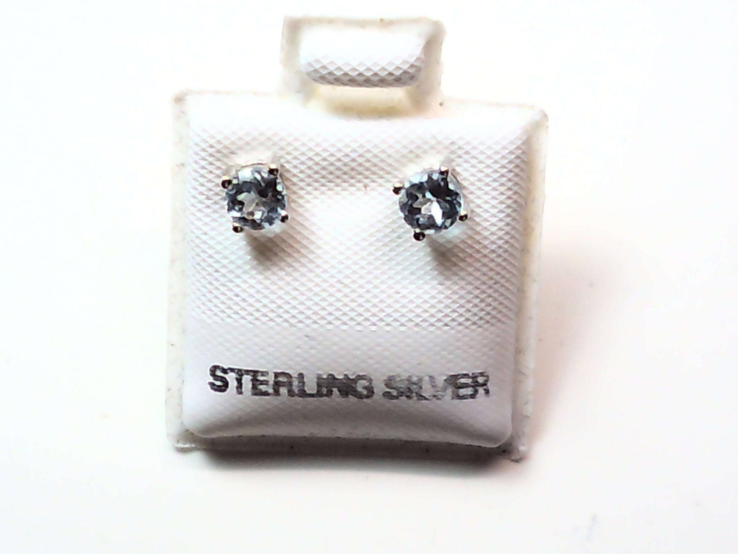 Birthstone genuine stones set in .925 silver stud earring - Providence silver gold jewelry usa