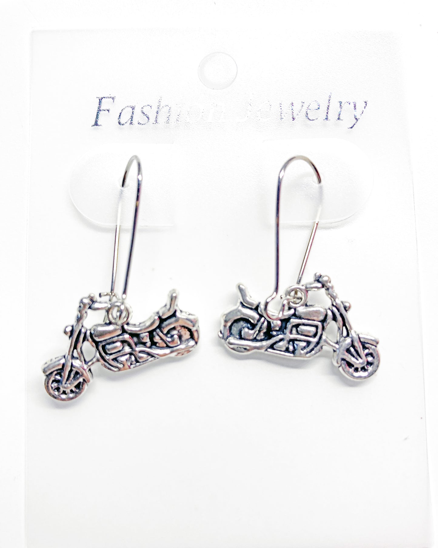 Motorcycle biker earring in antique silver