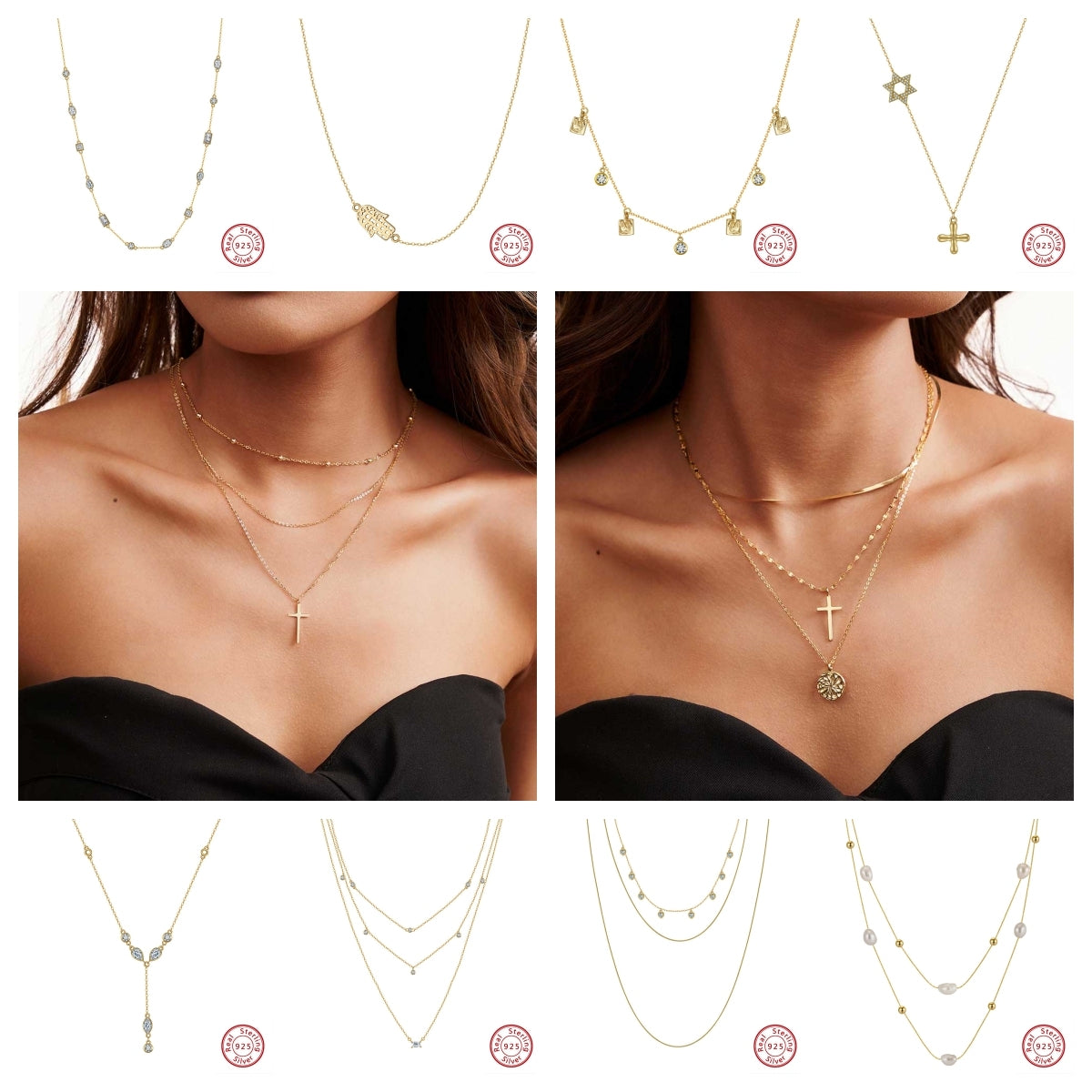 Wholesale gold over S925 necklaces hot sale!