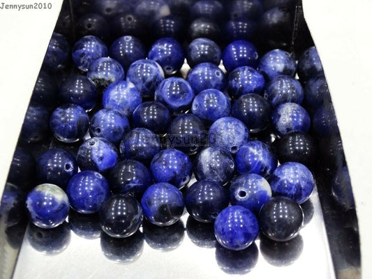 Sodalite gemstone beads 20/pkg - Providence silver gold jewelry usa