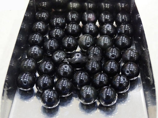 Black Obsidian gemstone 20/pkg - Providence silver gold jewelry usa