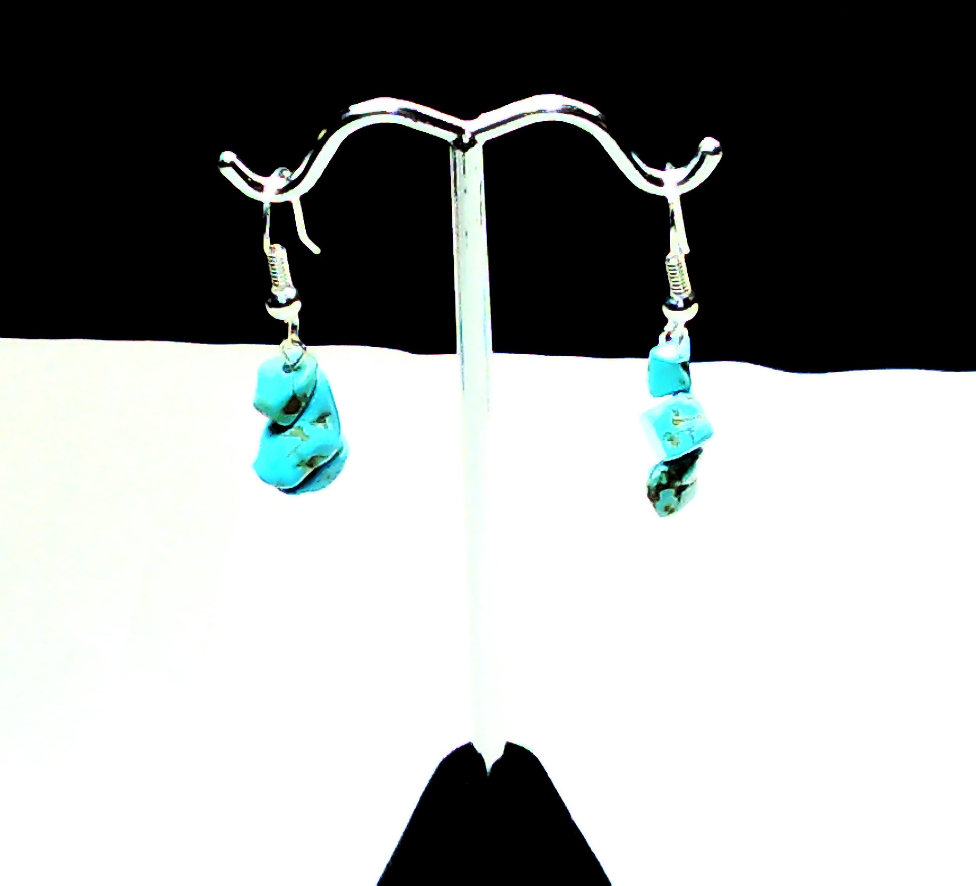 Gemstone  Chip earrings in .925 sterling silver - Providence silver gold jewelry usa