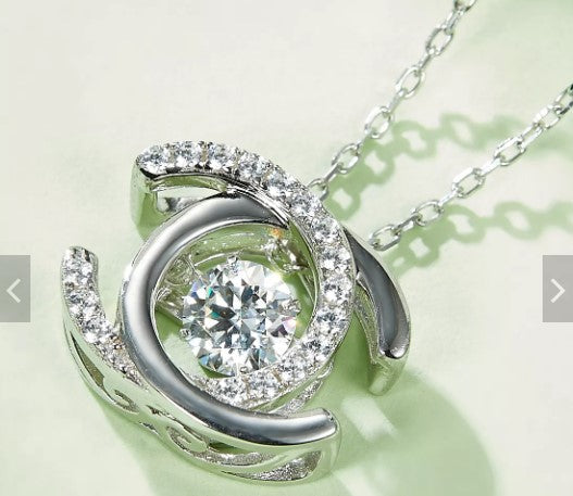 Sterling Silver Designer styled  Necklace 0.5ct moissanite diamond pendant-wholesale priced - Providence silver gold jewelry usa