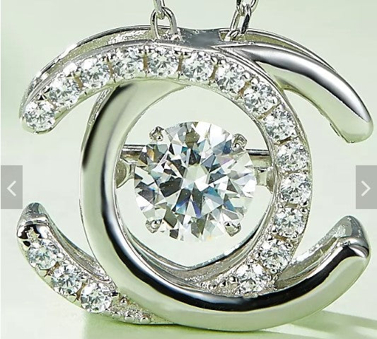 Sterling Silver Designer styled  Necklace 0.5ct moissanite diamond pendant-wholesale priced - Providence silver gold jewelry usa