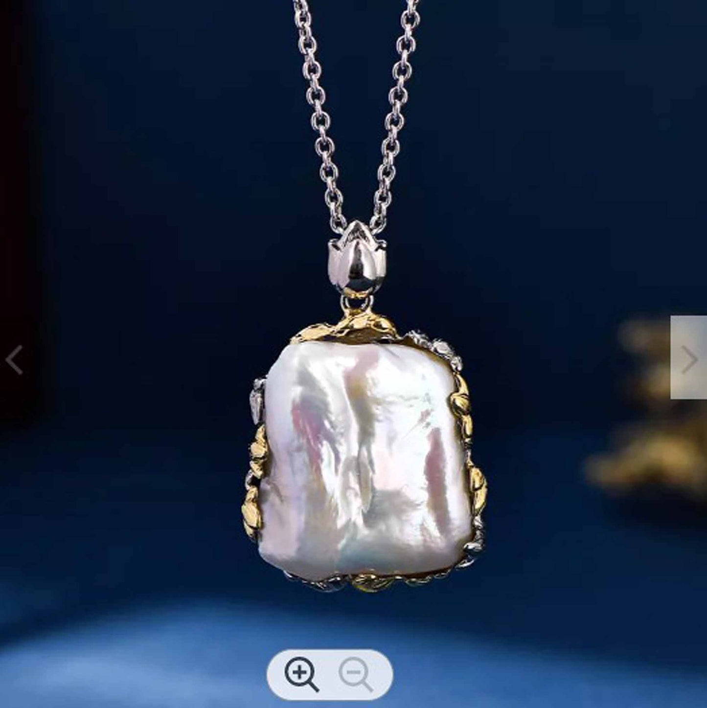 Designer style with Natural Baroque Pearl pendant set in Sterling Silver-Wholesale - Providence silver gold jewelry usa