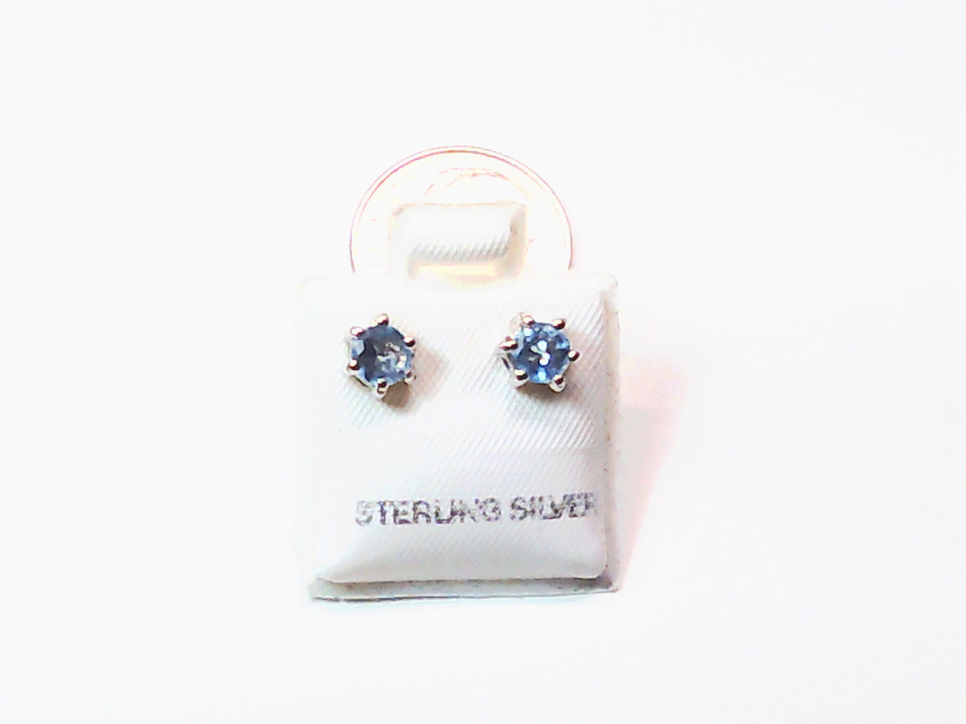 Birthstone genuine stones set in .925 silver stud earring - Providence silver gold jewelry usa